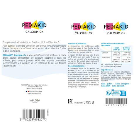 Calcium c+ et vitamine d 14 sticks MULTICOLORE 3 - vertbaudet enfant 