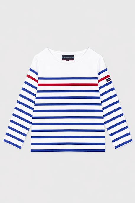 Marinière enfant - coton lourd Blanc/etoile/braise 1 - vertbaudet enfant 