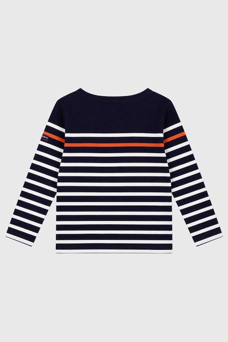 Marinière enfant - coton lourd Blanc/etoile/braise+Marine deep/milk/paprika h 4 - vertbaudet enfant 