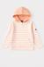 Marinière à capuche en coton épais enfant Blanc/ peach nectar+Blanc/pool blue 1 - vertbaudet enfant 