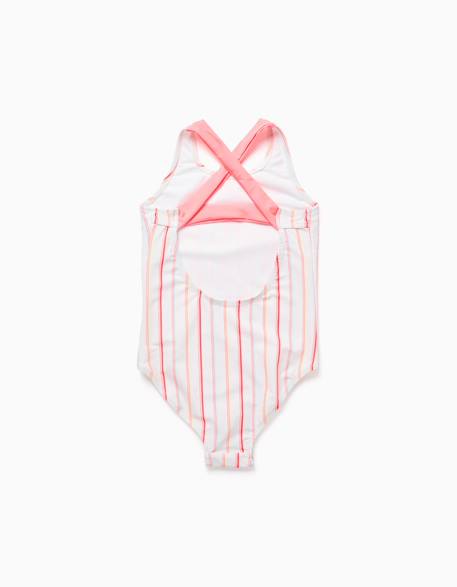 Maillot de bain à rayures et imprimé à l'avant Blanc 4 - vertbaudet enfant 
