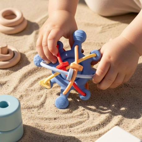 Étoile sensorielle en silicone Bleu+Vert 6 - vertbaudet enfant 