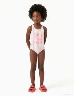Maillot de bain à rayures et imprimé à l'avant  - vertbaudet enfant
