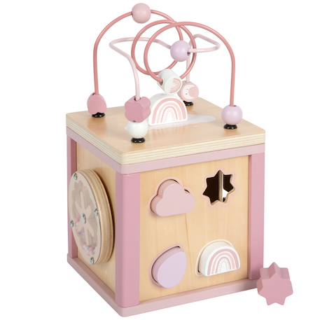 Cube de motricité en bois Rose 1 - vertbaudet enfant 