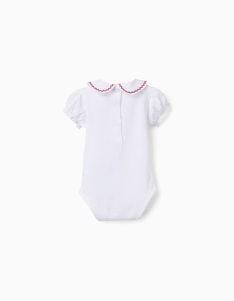 Body en coton avec col claudine Blanc 2 - vertbaudet enfant 