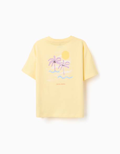 T-shirt en coton avec imprimé banho de mar Jaune clair 2 - vertbaudet enfant 