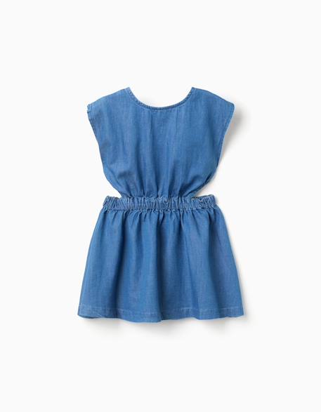 Fille-Robe courte sans manches en jean avec découpes