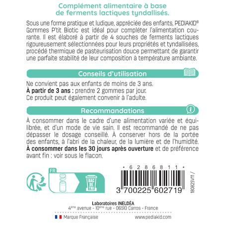 Gommes p'tit biotic 60 oursons - lot de 2 MULTICOLORE 3 - vertbaudet enfant 