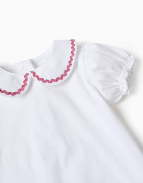 Body en coton avec col claudine Blanc 3 - vertbaudet enfant 