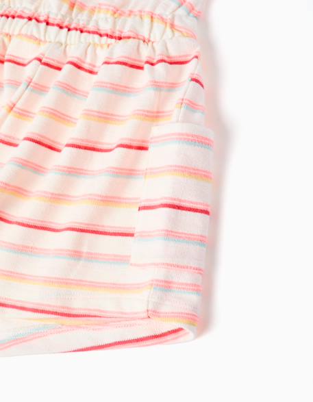 Combishort en coton à rayures et poches cargo Blanc 4 - vertbaudet enfant 