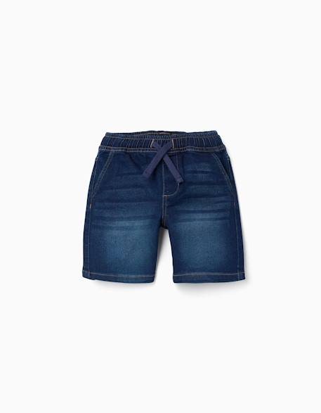 Garçon-Short midi en jean à enfiler avec cordon
