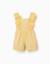Combinaison courte en coton avec broderie et volants b&s Jaune clair 2 - vertbaudet enfant 