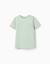 T-shirt en coton piqué avec poche Blanc+Vert clair 5 - vertbaudet enfant 
