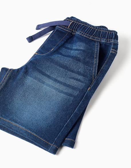 Short midi en jean à enfiler avec cordon Bleu+Bleu clair+Bleu foncé 12 - vertbaudet enfant 