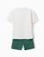 Ensemble t-shirt et short en coton avec imprimé Blanc+Orange sombre 2 - vertbaudet enfant 