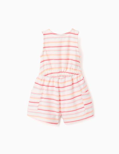 Combishort en coton à rayures et poches cargo Blanc 2 - vertbaudet enfant 