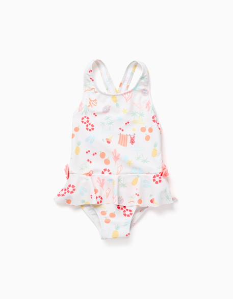 Maillot de bain avec motif de plage et doublure Blanc 2 - vertbaudet enfant 