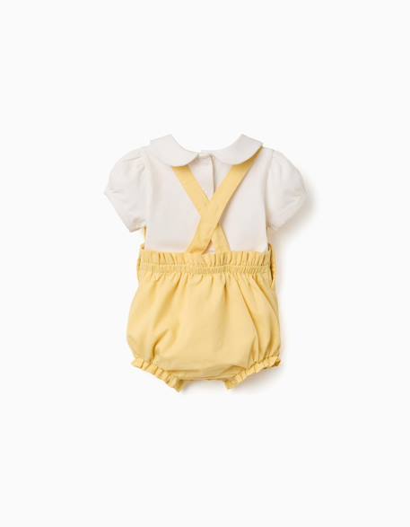 Ensemble body et barboteuse en coton b&s Jaune clair 2 - vertbaudet enfant 