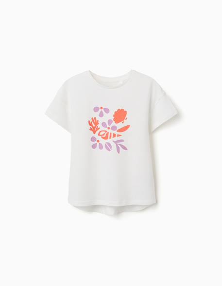 Fille-T-shirt en coton avec imprimé étoile de mer