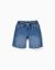 Short midi en jean à enfiler avec cordon Bleu+Bleu clair+Bleu foncé 1 - vertbaudet enfant 