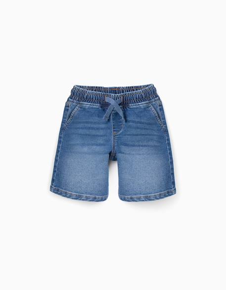 Garçon-Short midi en jean à enfiler avec cordon