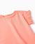 T-shirt en coton avec manches à volants Blanc+Corail clair 6 - vertbaudet enfant 