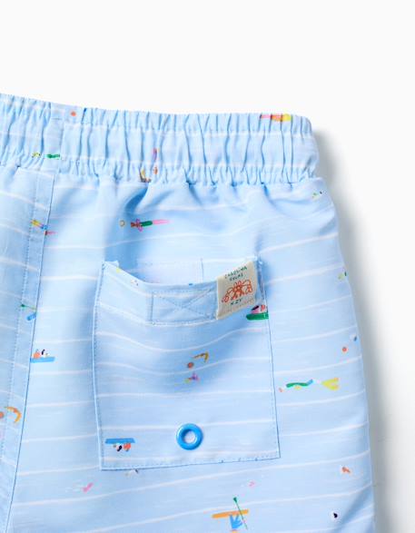 Short de bain avec imprimé carolina celas x zippy Bleu clair 4 - vertbaudet enfant 