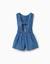 Combishort en jean avec taille élastiquée et découpe Bleu 2 - vertbaudet enfant 