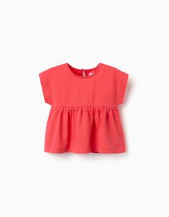 -T-shirt en coton avec ourlet à volants