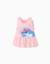 Débardeur en coton avec imprimé stitch Rose clair 1 - vertbaudet enfant 