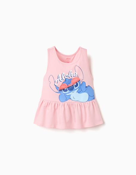 Fille-Débardeur en coton avec imprimé stitch
