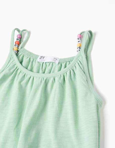 Combishort sans manches en coton à jambe large Vert clair 3 - vertbaudet enfant 
