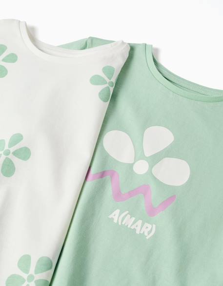 Lot de 2 t-shirts en coton avec imprimés étoiles de mer Jaune clair+Orange sombre+Vert clair 11 - vertbaudet enfant 