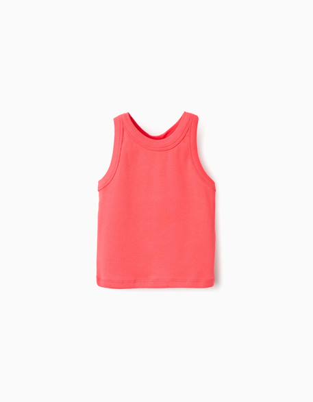 Fille-T-shirt, sous-pull-Débardeur en coton côtelé