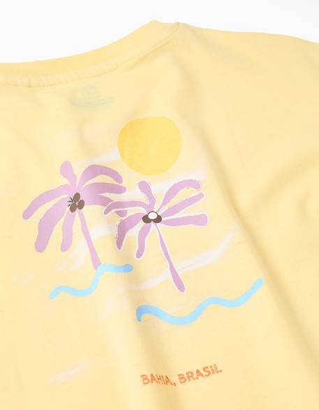 T-shirt en coton avec imprimé banho de mar Jaune clair 4 - vertbaudet enfant 