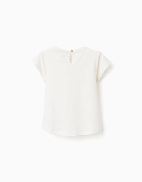 T-shirt en coton avec motif cerise Blanc+Jaune clair+Rose 2 - vertbaudet enfant 