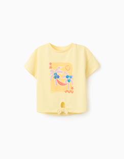T-shirt en coton avec imprimé palmiers et paillettes  - vertbaudet enfant
