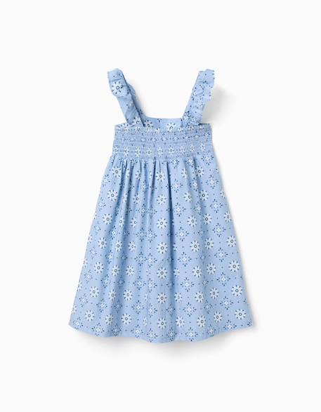 Robe sans manches en popeline avec motif floral Bleu clair 2 - vertbaudet enfant 