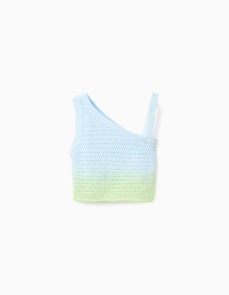 Débardeur en croché avec effet dégradé Bleu clair 1 - vertbaudet enfant 