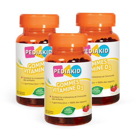 Gommes vitamine d3 60 oursons - lot de 3 MULTICOLORE 1 - vertbaudet enfant 