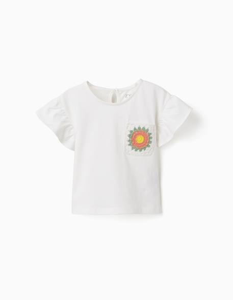 Bébé-T-shirt en coton avec poche au crochet