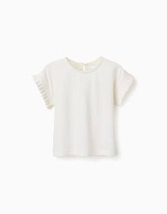 -T-shirt en coton avec manches à volants