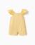 Combinaison courte en coton avec broderie et volants b&s Jaune clair 2 - vertbaudet enfant 