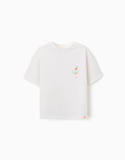 Garçon-T-shirt, polo, sous-pull-T-shirt en coton avec imprimé carolina celas x zippy