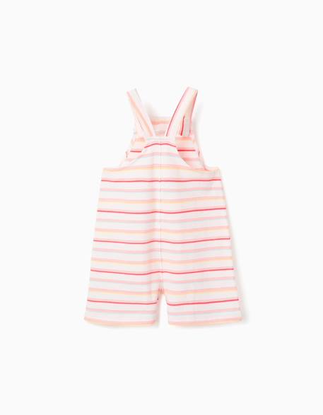 Combishort en coton à rayures avec poches avant Blanc 2 - vertbaudet enfant 