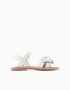 Chaussures-Chaussures fille 23-38-Sandales en cuir avec nœud décoratif