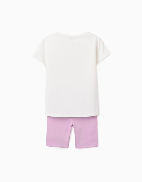 Ensemble t-shirt et cycliste en coton Blanc 2 - vertbaudet enfant 