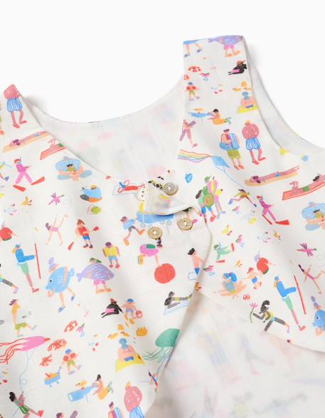 Blouse sans manches en coton avec imprimé carolina celas x zippy Blanc 4 - vertbaudet enfant 