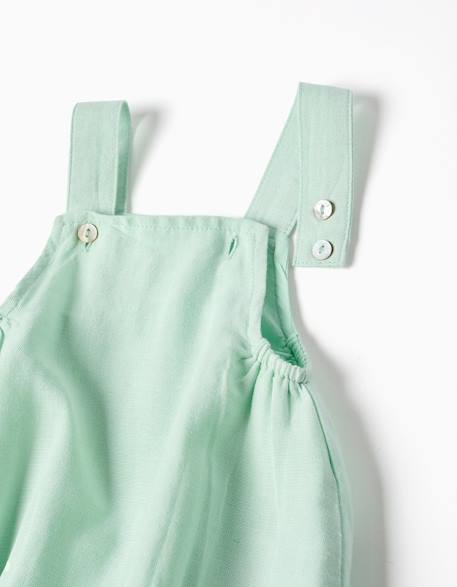 Body à manches courtes et volants + barboteuse Vert clair 4 - vertbaudet enfant 