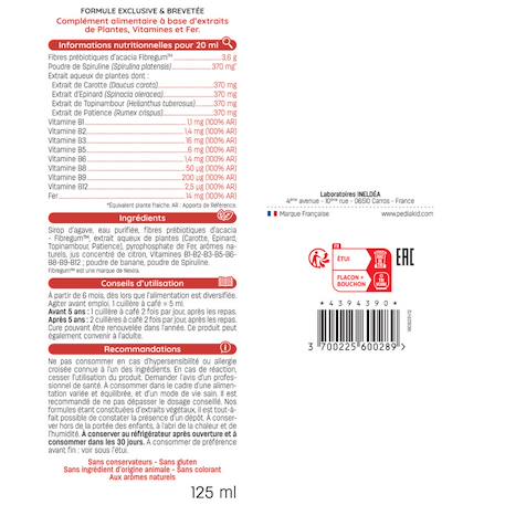 Sirop fer + vitamines b 125ml - lot de 2 MULTICOLORE 3 - vertbaudet enfant 